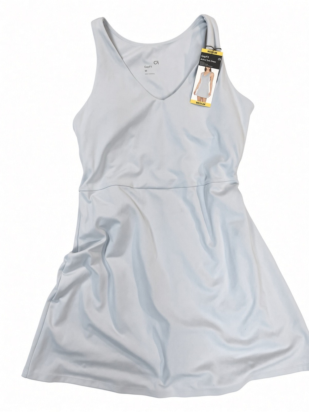 NWT GapFit Active Tank Dress Light Blue Medium Built In Shorts